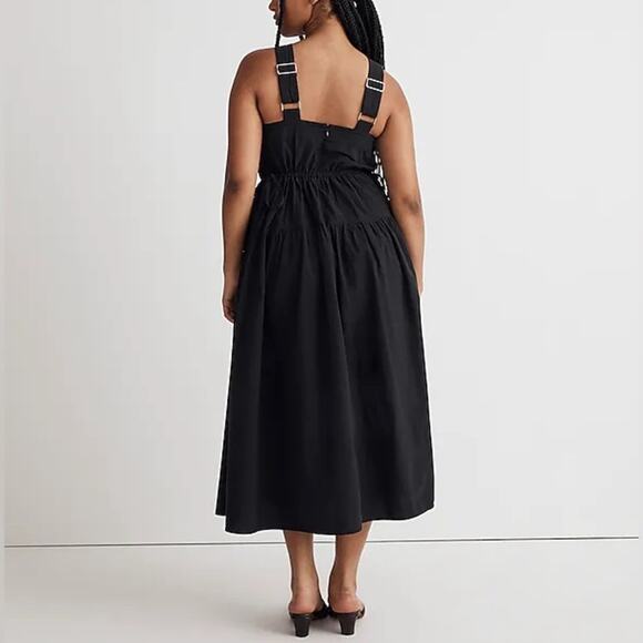 Madewell Poplin Halter Tiered Midi Dress - Picture 2 of 14
